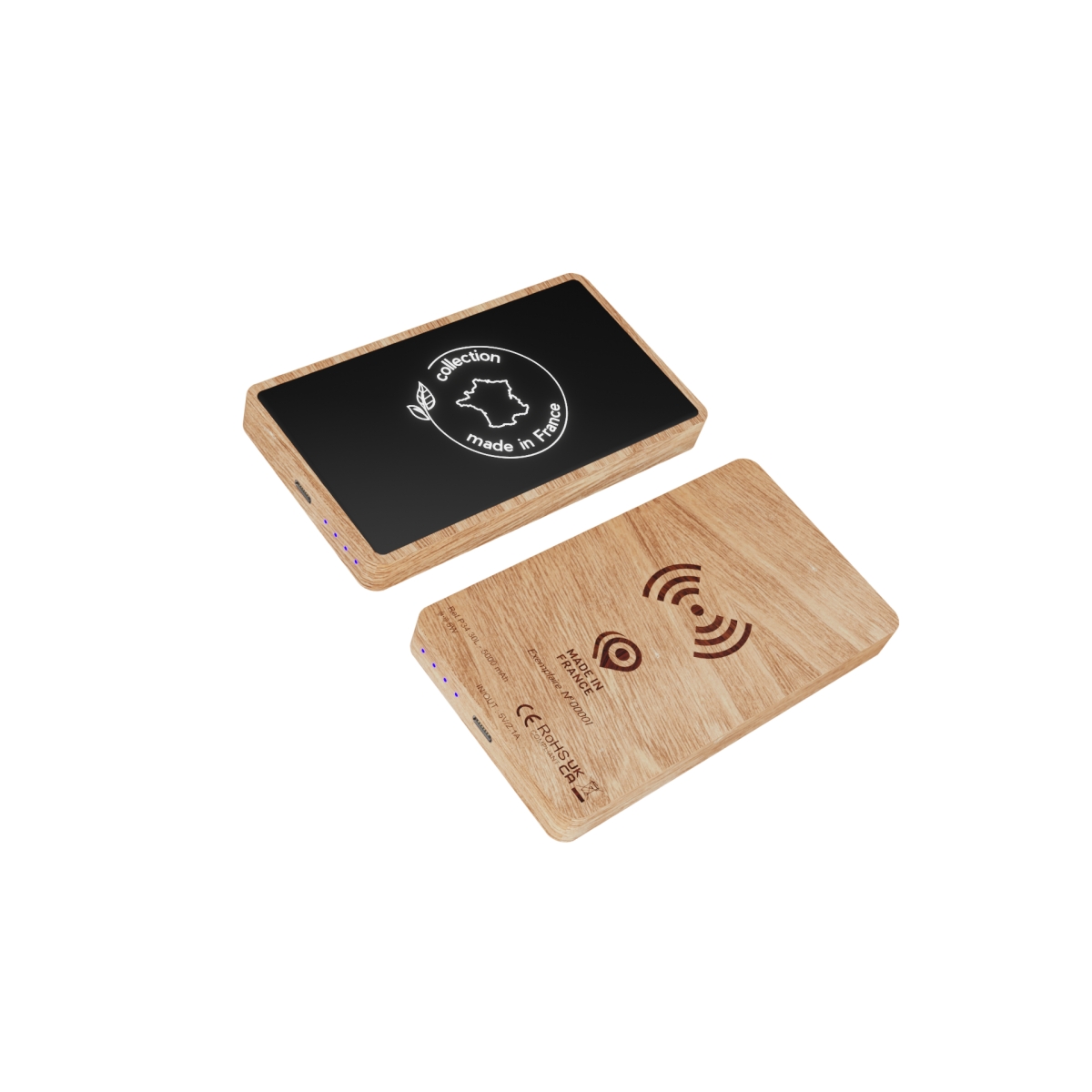 P34 - Powerbank wireless wood 5000 mAh Made in EU