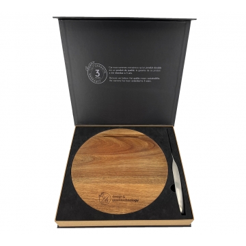 K03 - Cutting board and knife set FSC 100% acacia wood