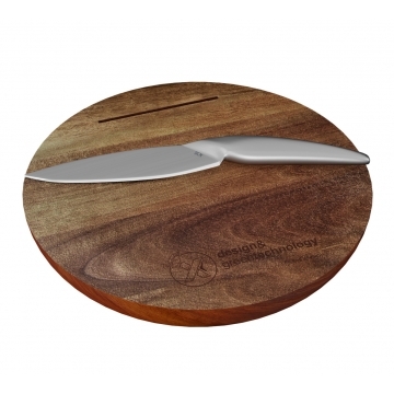 K03 - Cutting board and knife set FSC 100% acacia wood