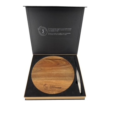 K03 - Cutting board and knife set FSC 100% acacia wood