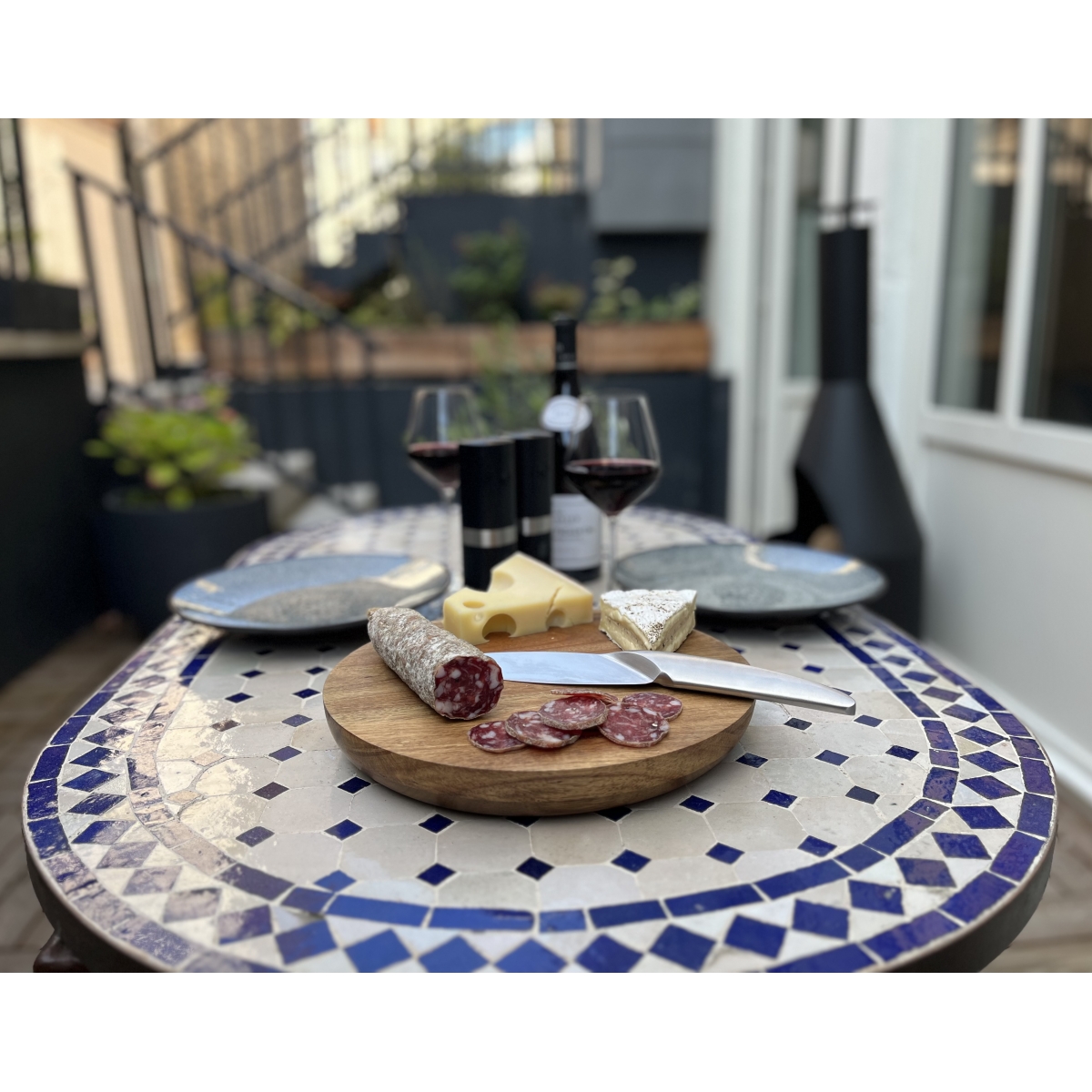 K03 - Cutting board and knife set FSC 100% acacia wood