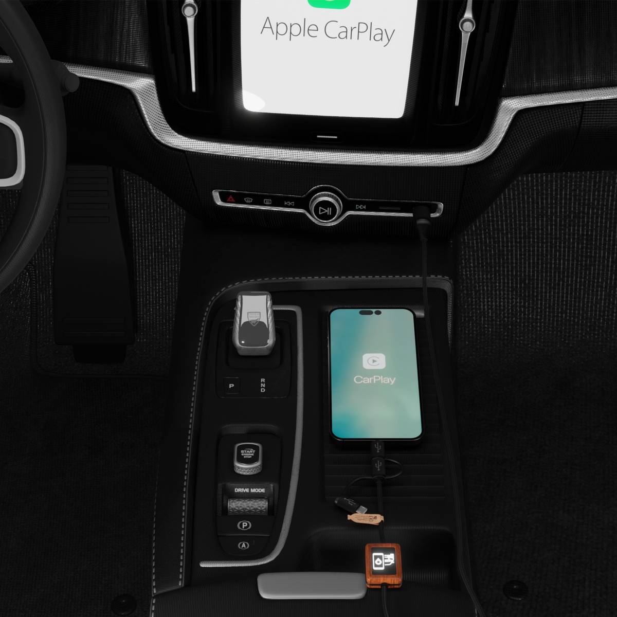 C46 - Carplay Wood cable 40W