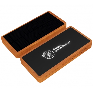 10.000 mAh eco solar powerbank FSC® 100% Bamboo