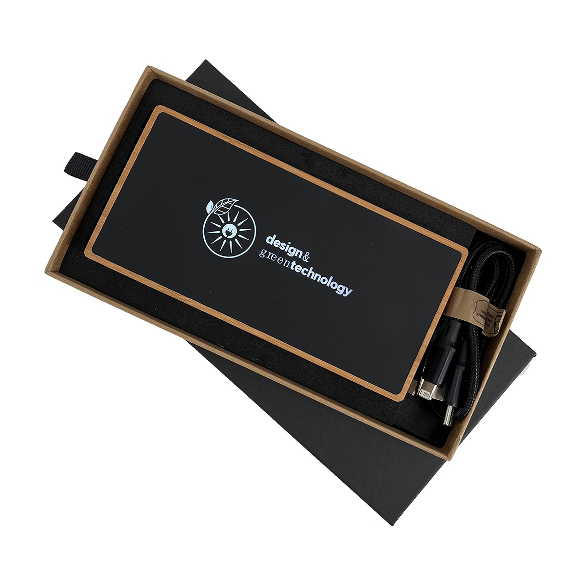 P32 - 10.000 mAh eco solar powerbank FSC® 100% Bamboo