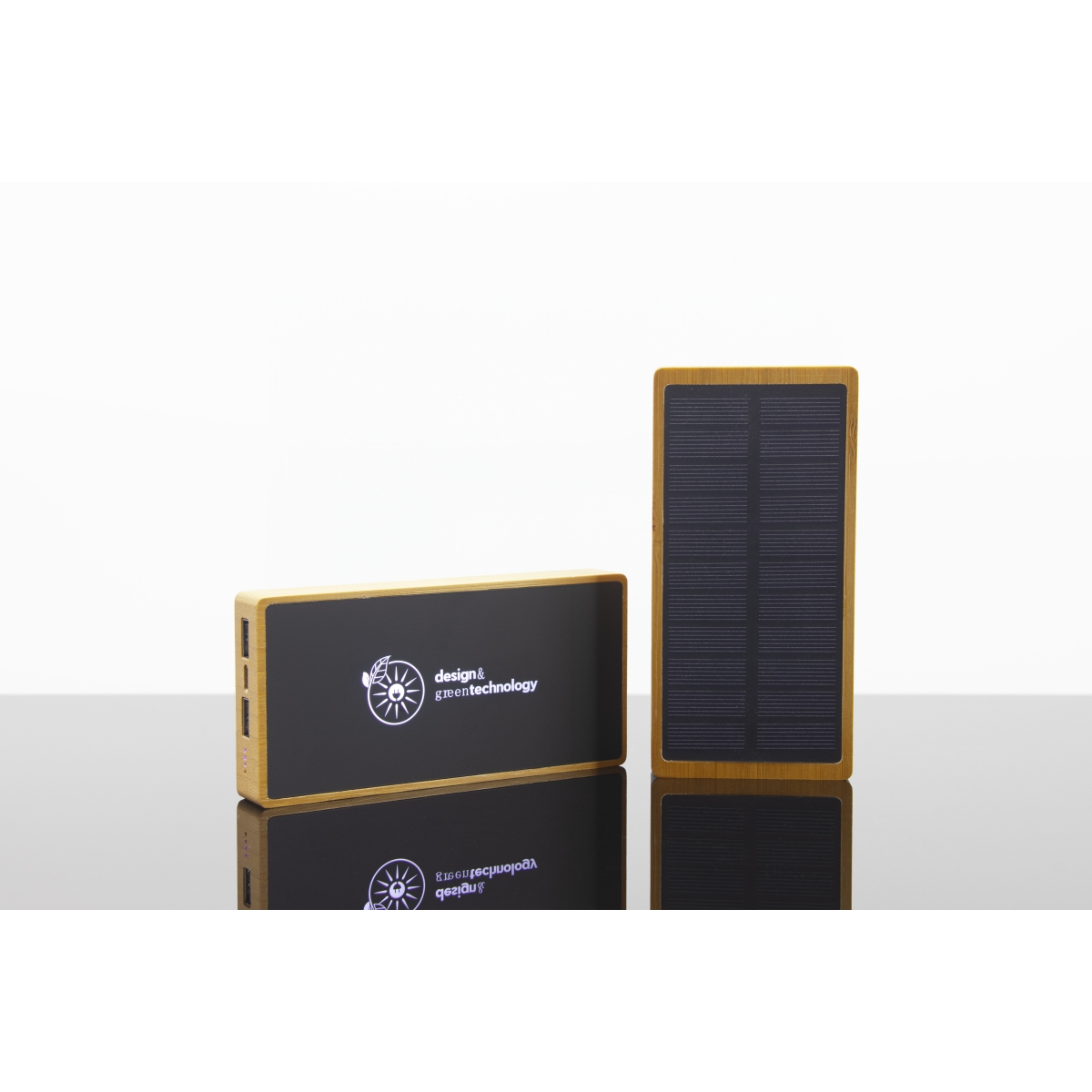 P32 - 10.000 mAh eco solar powerbank FSC® 100% Bamboo
