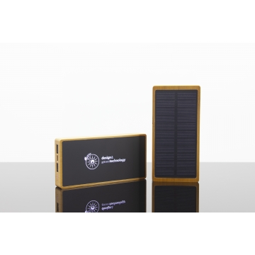 P32 - 10.000 mAh eco solar powerbank FSC® 100% Bamboo