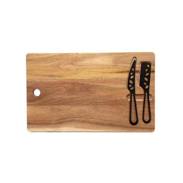 K06 - Set de planche et couteaux à fromage FSC® 100% acacia