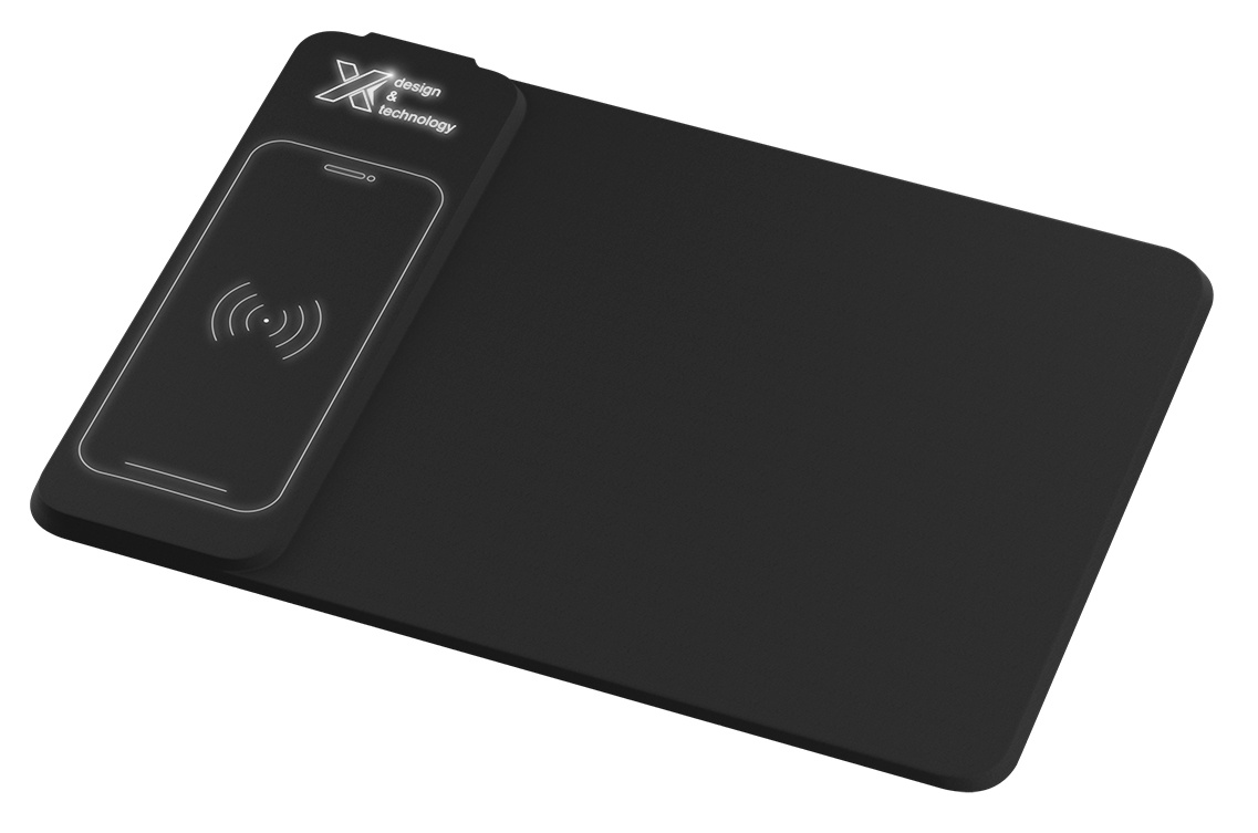 SCX.design O25 10 W Tapis de souris à induction avec logo lumineux