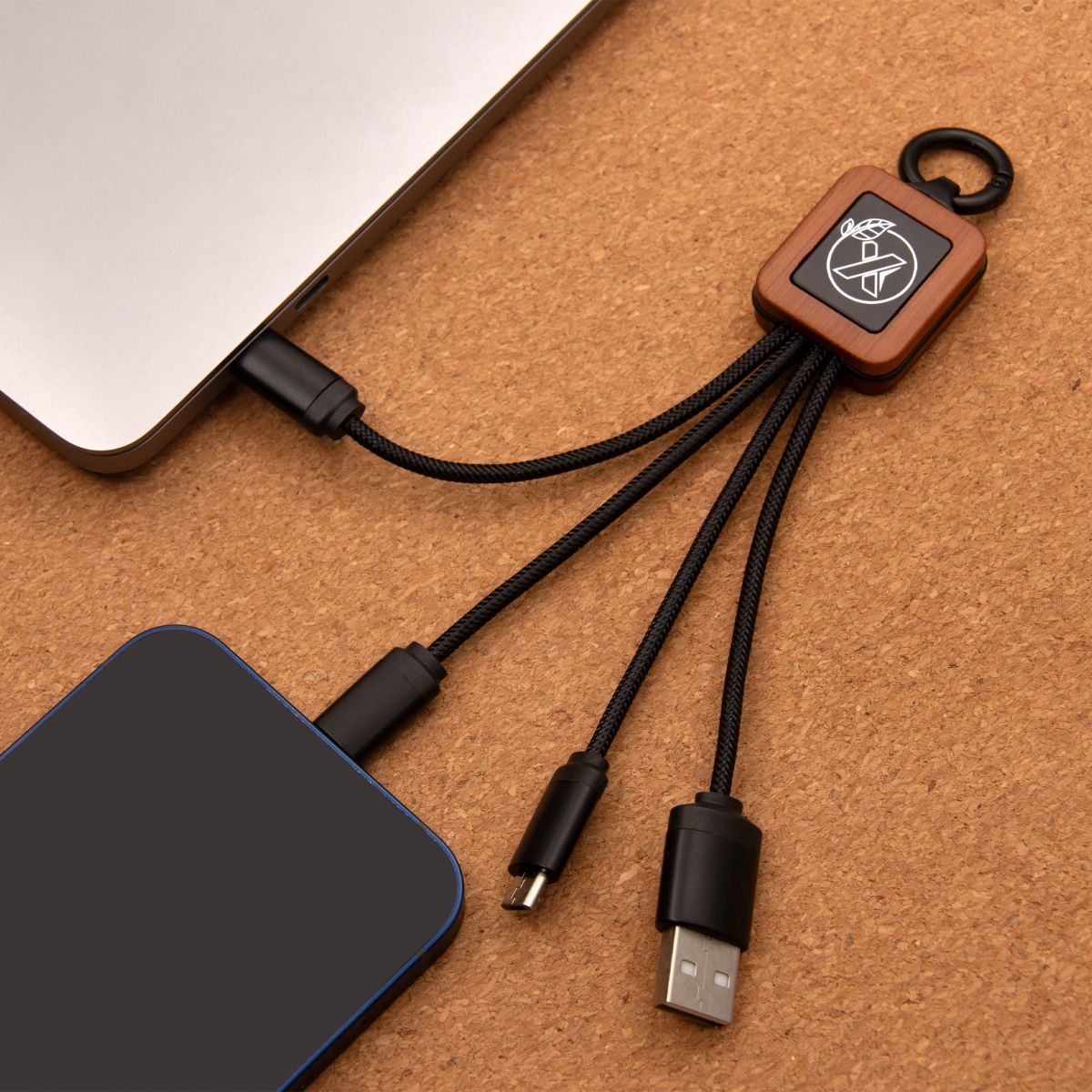 C19 - Square wood 4-in-1 cable