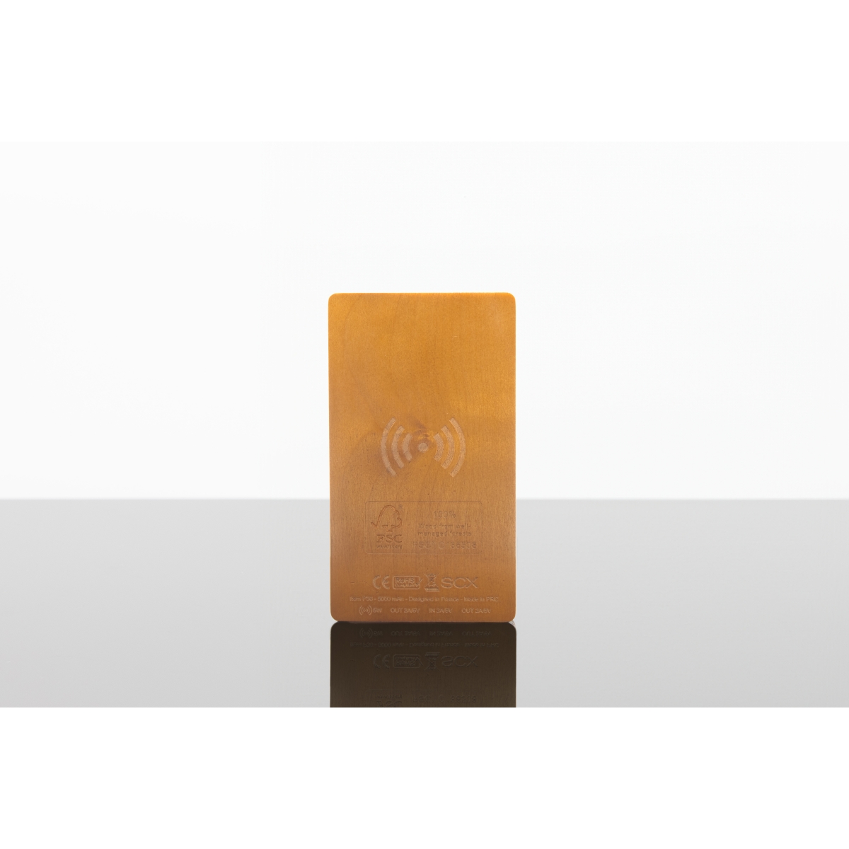 P36 - Powerbank wireless wood 5000 FSC® 100% Maple wood