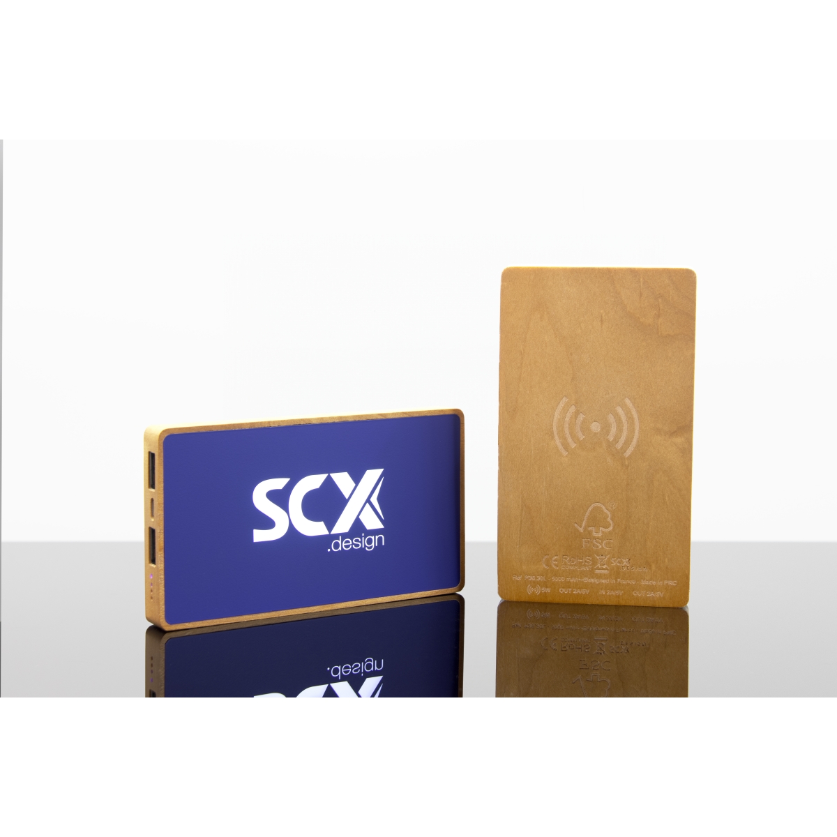 P36 - Powerbank wireless wood 5000 FSC® 100% Maple wood