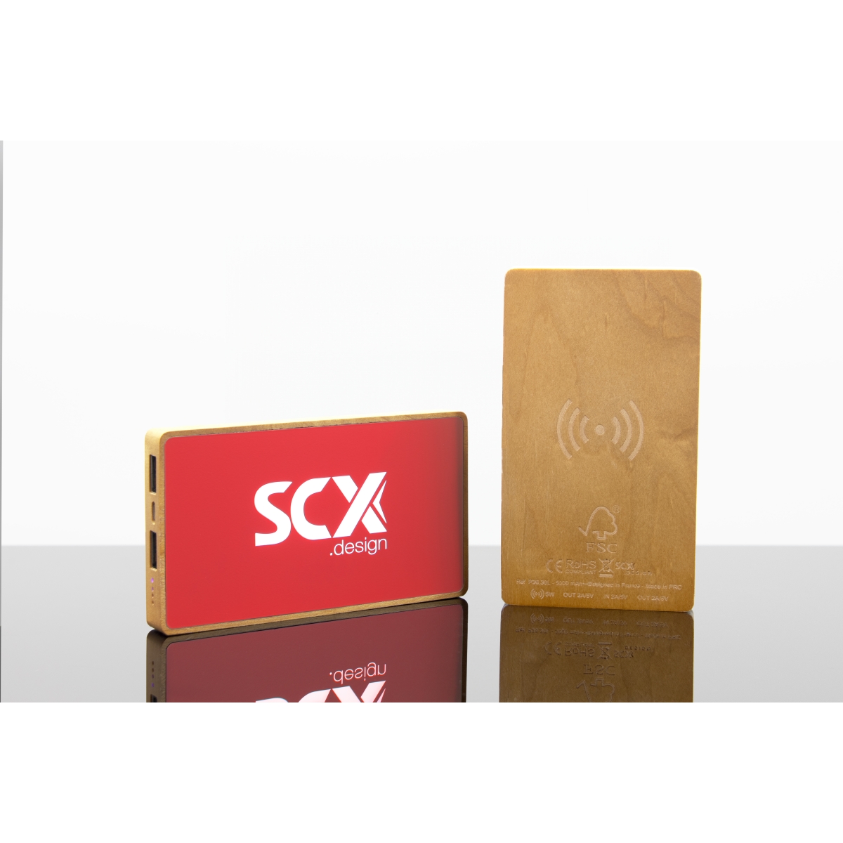 P36 - Powerbank wireless wood 5000 FSC® 100% Maple wood