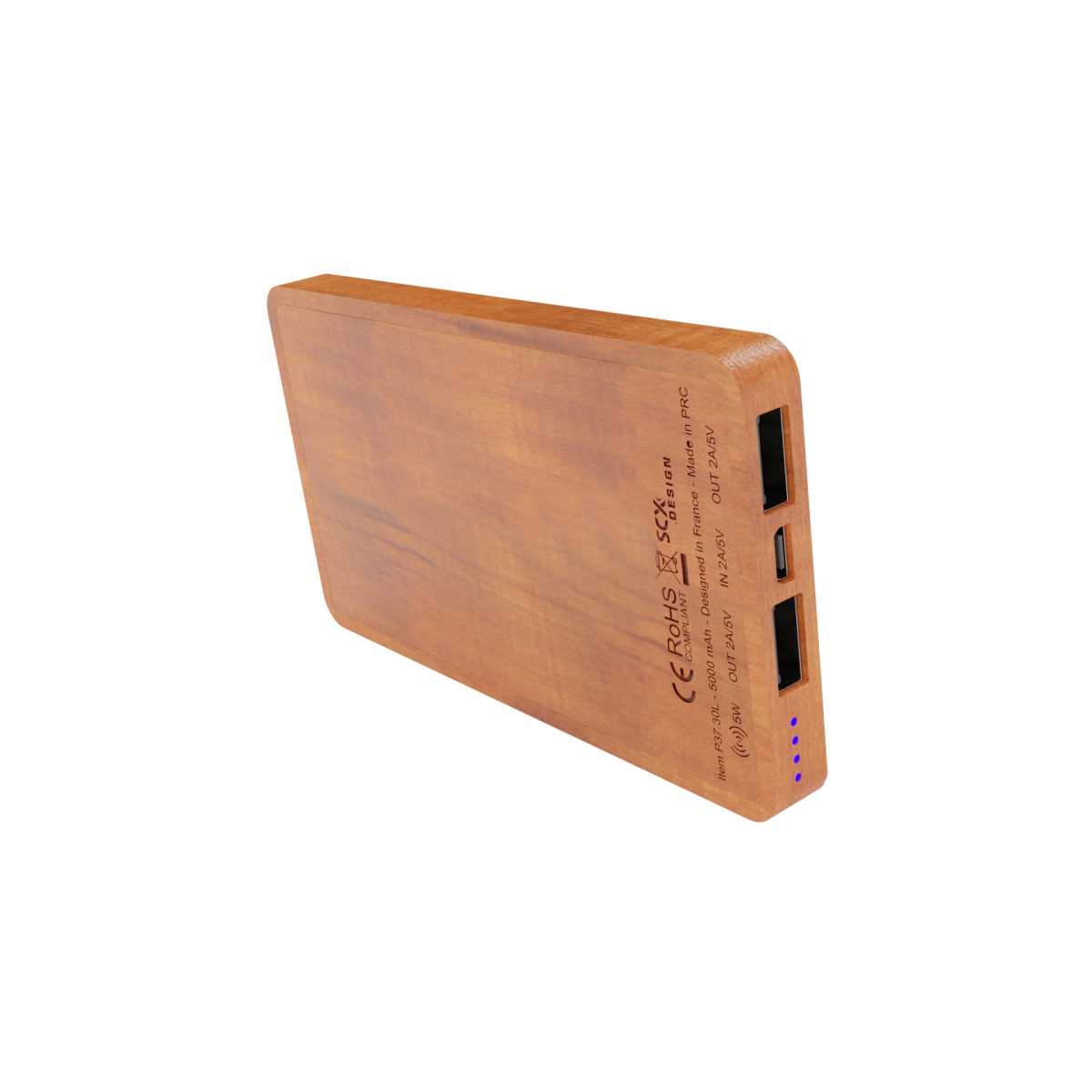 P37 - Powerbank wireless extra wood 5000