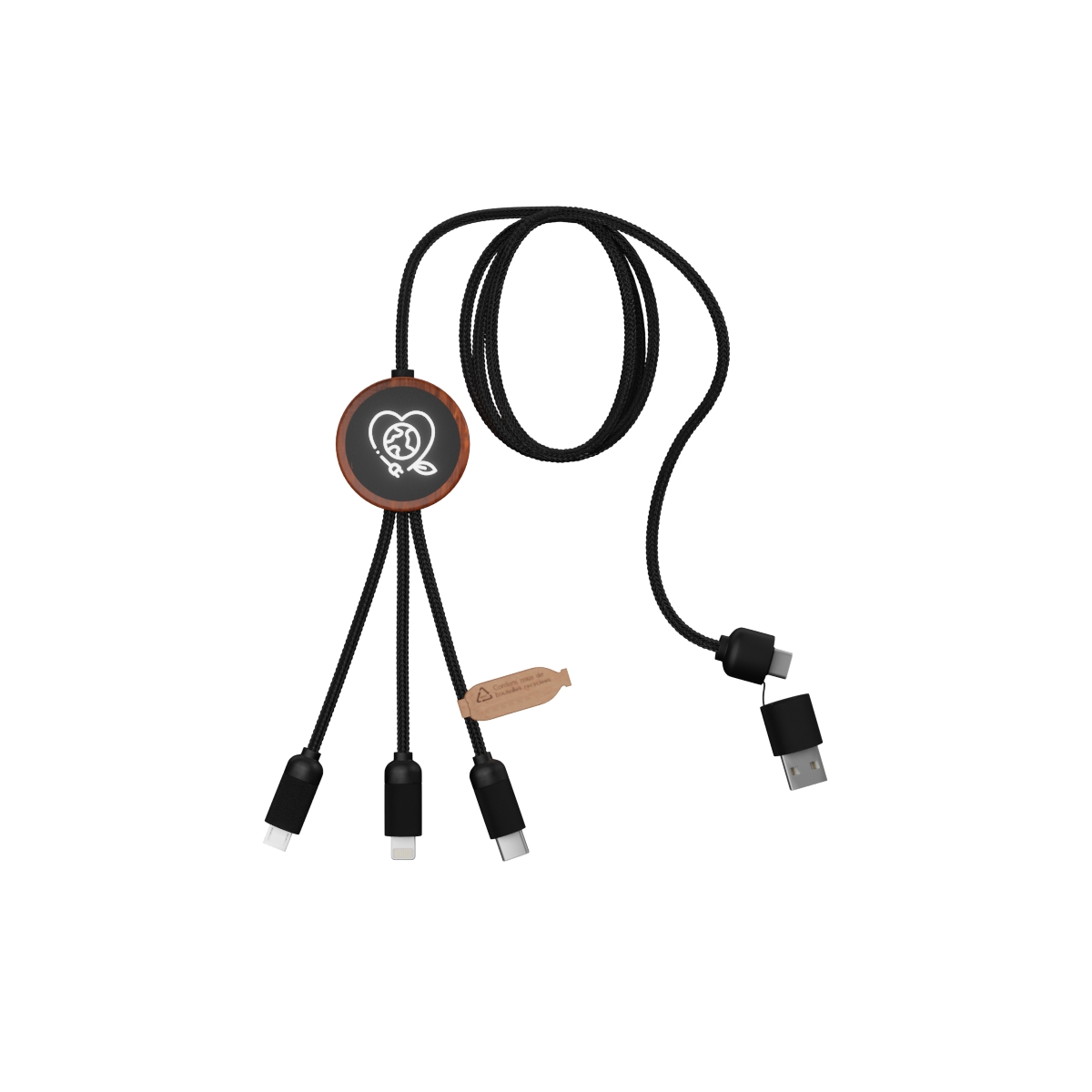 C37 - Round eco cable 5-in-1 40W Bamboo FSC® 100%