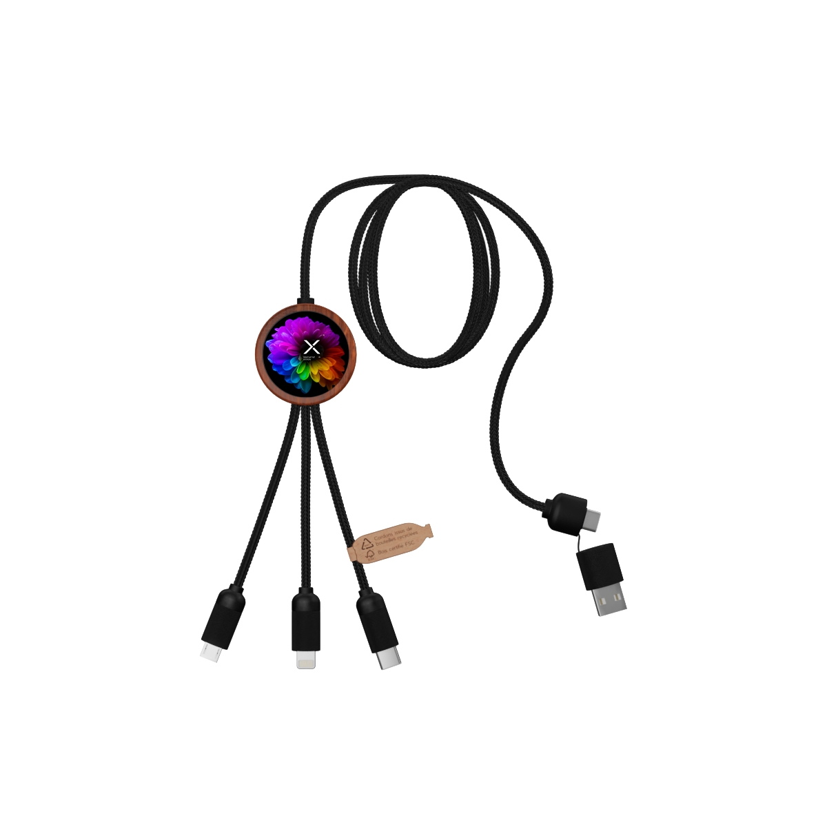 C37 - Round eco cable 5-in-1 40W Bamboo FSC® 100%