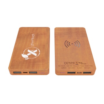 P38 - Powerbank 100% wood wireless