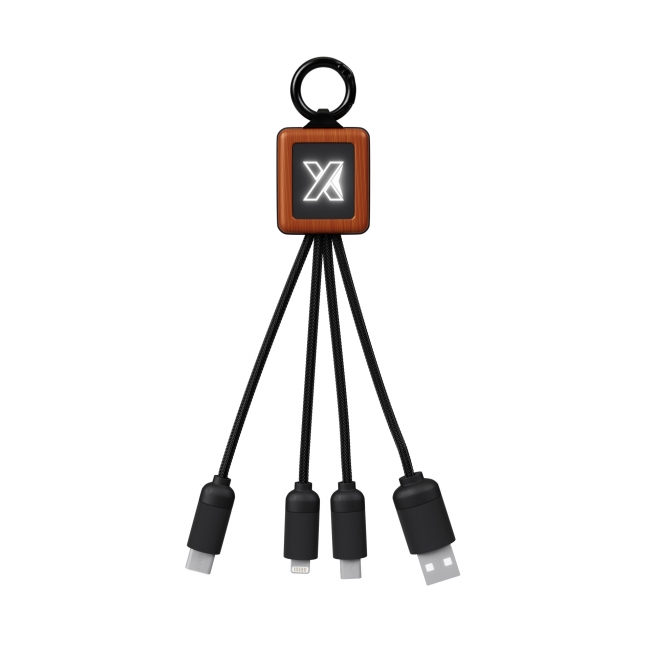 Square wood 4-in-1 cable