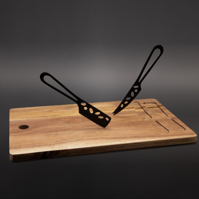 K06 - Cheese board and knives set FSC® 100% acacia