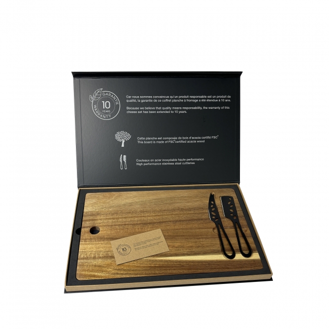 K06 - Cheese board and knives set FSC® 100% acacia