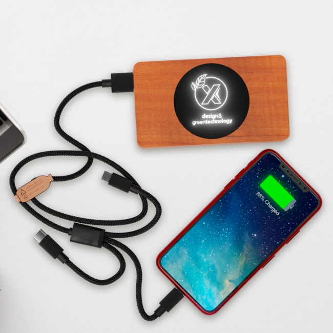 P37 - Powerbank Wireless Wood 5000