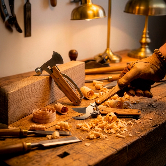 T32 - Set d'outils en bois d'olivier